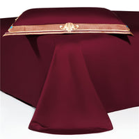 HKM-817619 Luxury Light Wine Red Cotton Bedding Set - Nordic Design, Reactive Dyeing, 1.5 Bed Size