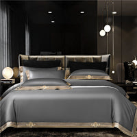 HKM-817619 Luxury Light Wine Red Cotton Bedding Set - Nordic Design, Reactive Dyeing, 1.5 Bed Size