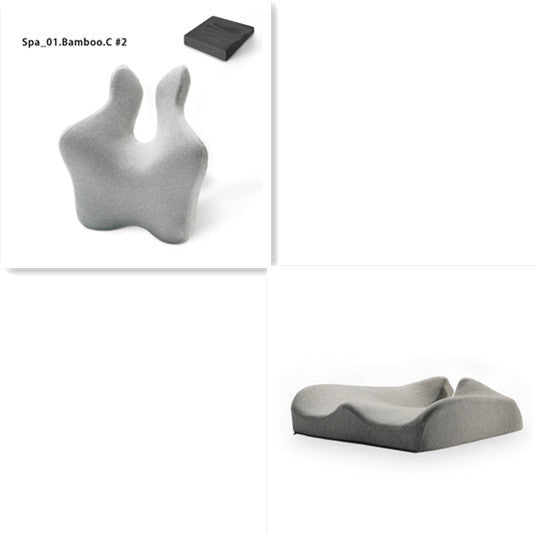 HKM-817683 Lumbar Support Cushion for Office and Car - Memory Foam with Cotton Cover, Solid Pattern, Various Colors