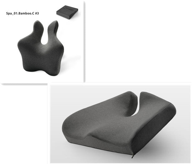 HKM-817683 Lumbar Support Cushion for Office and Car - Memory Foam with Cotton Cover, Solid Pattern, Various Colors