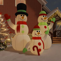 HKM-817811 Inflatable LED Snowman Family Decoration, 500 cm, for Christmas Home and Garden Use