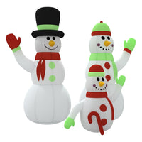 HKM-817811 Inflatable LED Snowman Family Decoration, 500 cm, for Christmas Home and Garden Use