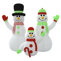 HKM-817811 Inflatable LED Snowman Family Decoration, 500 cm, for Christmas Home and Garden Use