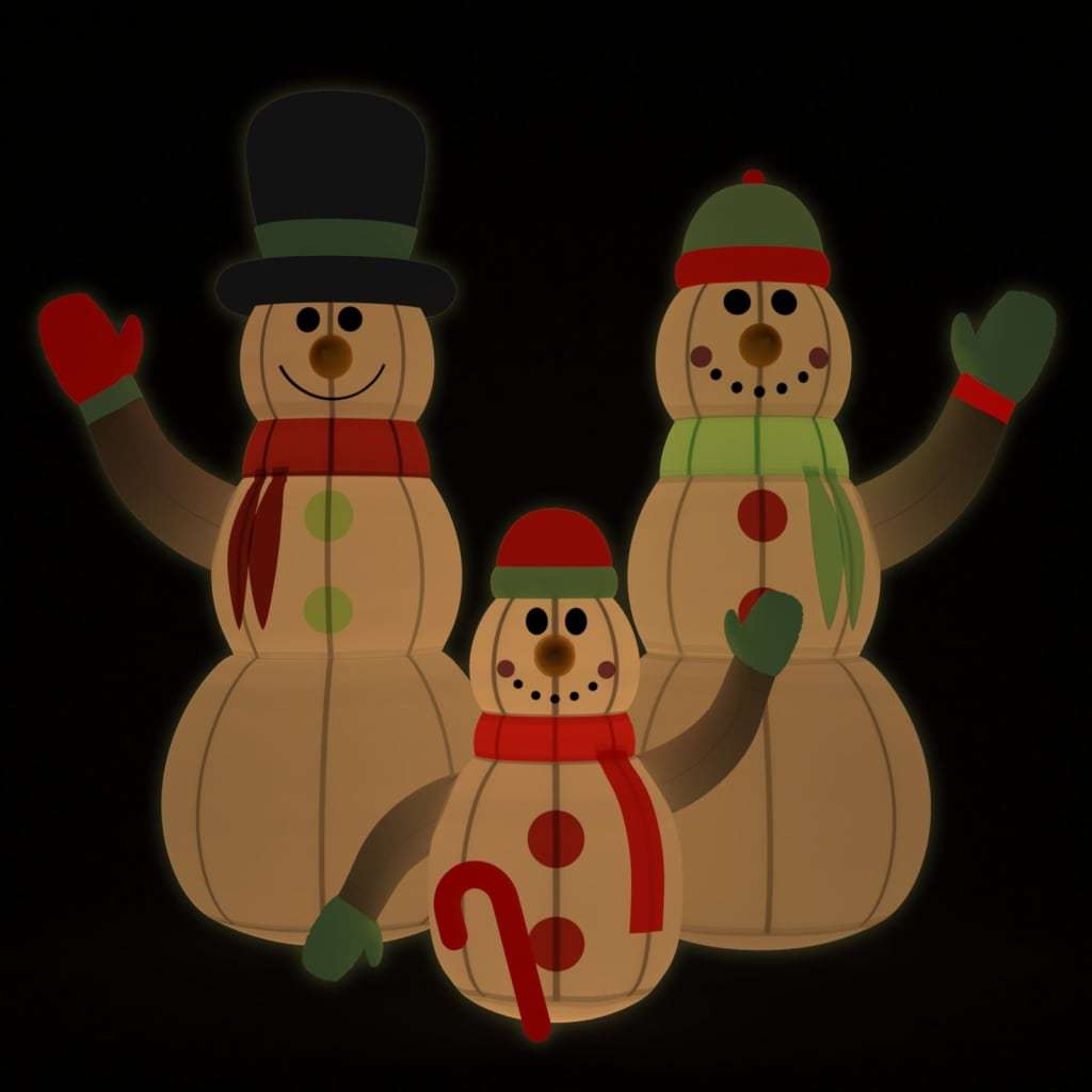 HKM-817811 Inflatable LED Snowman Family Decoration, 500 cm, for Christmas Home and Garden Use