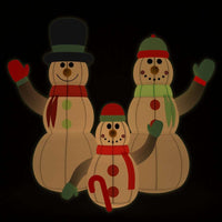 HKM-817811 Inflatable LED Snowman Family Decoration, 500 cm, for Christmas Home and Garden Use