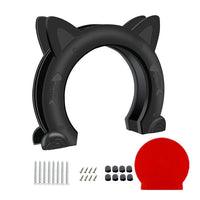 HKM-817811 Pet Access Door - Round Cat Door for Easy Entry, Plastic Frame in White, Black, and Brown