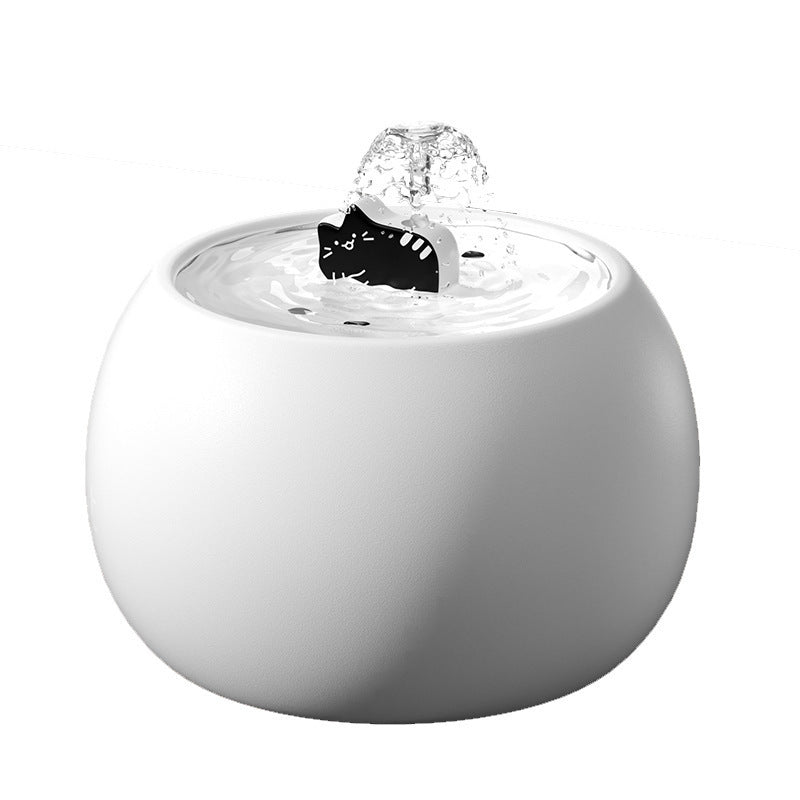 HKM-817875 Ceramic Cartoon Kitty Pet Water Fountain - Available in White and Black, 1L and 1.5L