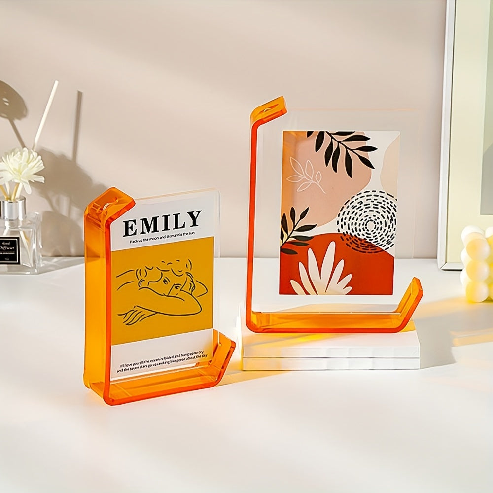 HKM-817939 Creative 4x6 Inch Colorful Acrylic Photo Frame Box with Gradient Design