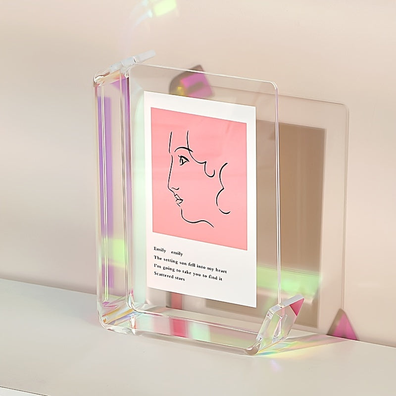 HKM-817939 Creative 4x6 Inch Colorful Acrylic Photo Frame Box with Gradient Design