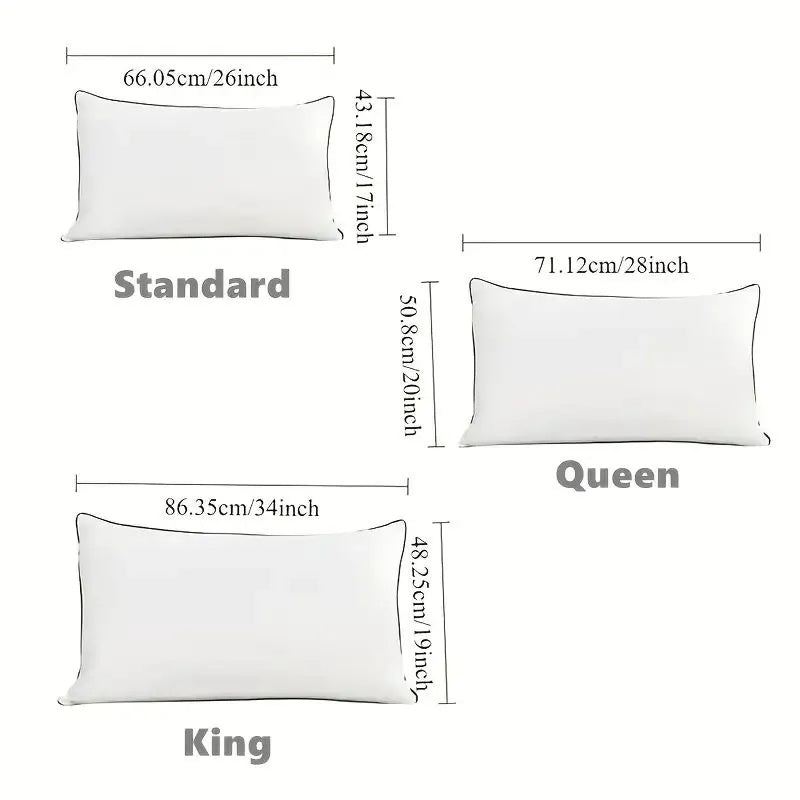 HKM-818003 King Size Grey Bed Pillows - Set of 2 for Enhanced Sleep Comfort