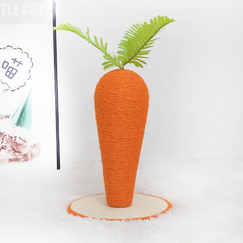 HKM-818003 Two-Color Sisal Carrot Simulation Pet Toy - Medium & Large Sizes Available