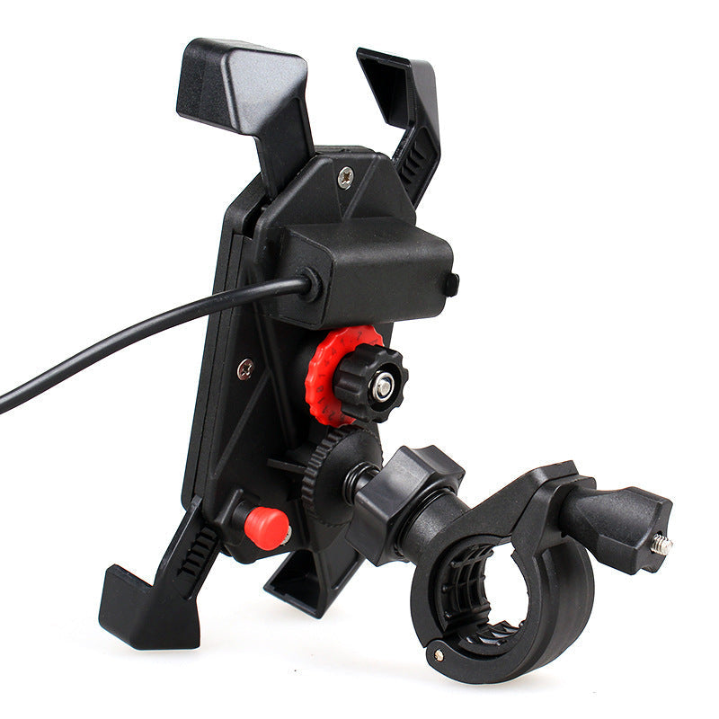 HKM-818067 360° Motorcycle Mobile Phone Holder with USB Charging for 4-6.5 Inch Devices