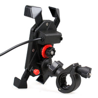 HKM-818067 360° Motorcycle Mobile Phone Holder with USB Charging for 4-6.5 Inch Devices