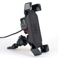 HKM-818067 360° Motorcycle Mobile Phone Holder with USB Charging for 4-6.5 Inch Devices