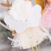 HKM-818131 Christmas Sequined Veil Angel Pendant with Bell for Festive Decor and Gifting