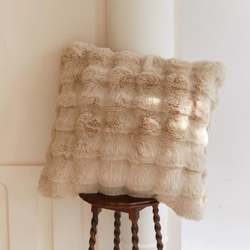 HKM-818131 Nordic Square Throw Pillow Cover for Living Room - 45x45cm, Beige, Light Camel, Pink, Ink Grey