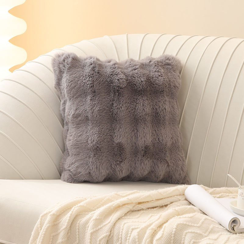 HKM-818131 Nordic Square Throw Pillow Cover for Living Room - 45x45cm, Beige, Light Camel, Pink, Ink Grey