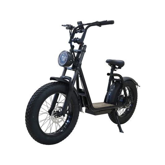 KTX-818195 20-Inch Fat Tire Electric Scooter with 50-60km Range, Rear Hub Motor, and Big Display for Adults and Teens