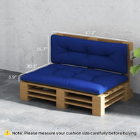 HKM-818387 Navy Blue 2-Seater Outdoor Replacement Cushions Set - Tufted Design for Garden and Patio