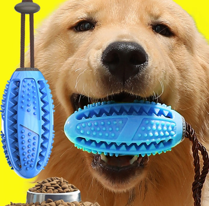 HKM-818451 New Pet Dog Food Leakage Ball Toothbrush Elastic Rubber Ball Molar Bite Resistant Pet Interactive Toy Supplies