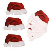 HKM-818451 Santa Hat Wine Glass Covers - 10 Pcs Non-Woven Fabric Christmas Decor for Parties
