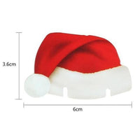 HKM-818451 Santa Hat Wine Glass Covers - 10 Pcs Non-Woven Fabric Christmas Decor for Parties