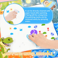 HKM-818579 Magic Aqua Doodle Water Drawing Mat for Kids - Two-in-One Educational Spray Painting Blanket