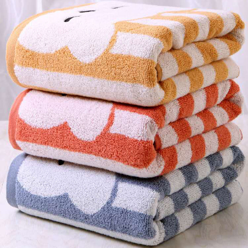 HKM-818579 Multicolor Cartoon Baby Bath Towel - Soft, Absorbent Pure Cotton, Ideal for Gentle Drying