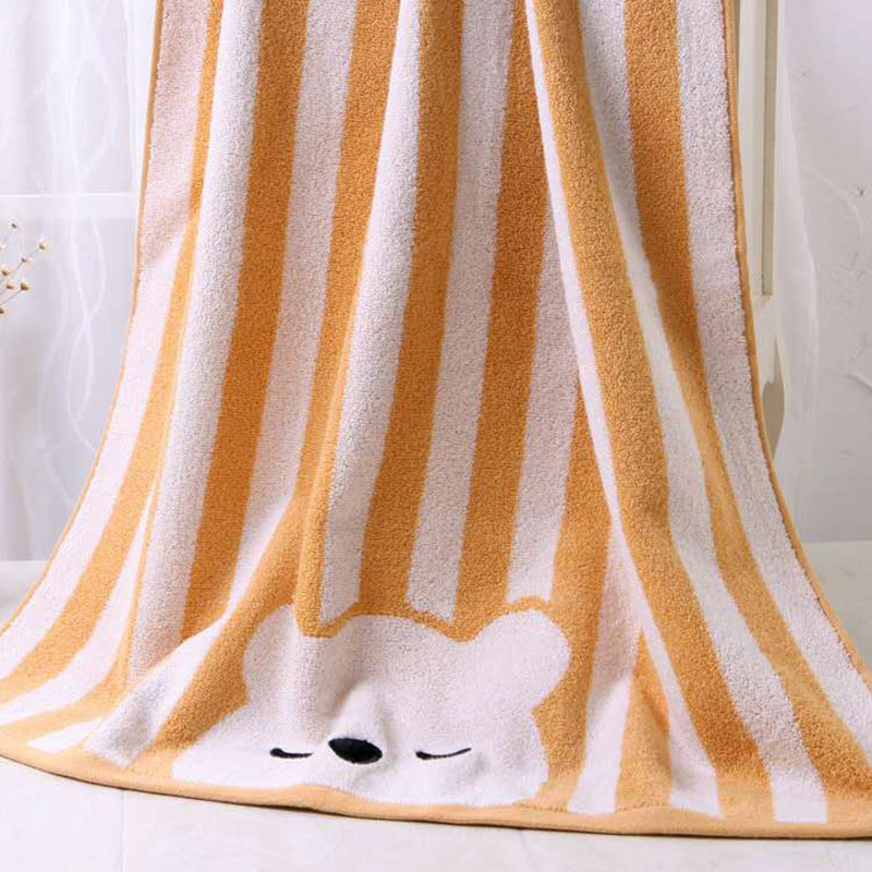HKM-818579 Multicolor Cartoon Baby Bath Towel - Soft, Absorbent Pure Cotton, Ideal for Gentle Drying