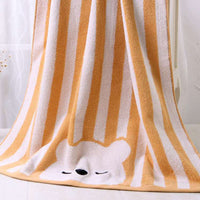 HKM-818579 Multicolor Cartoon Baby Bath Towel - Soft, Absorbent Pure Cotton, Ideal for Gentle Drying