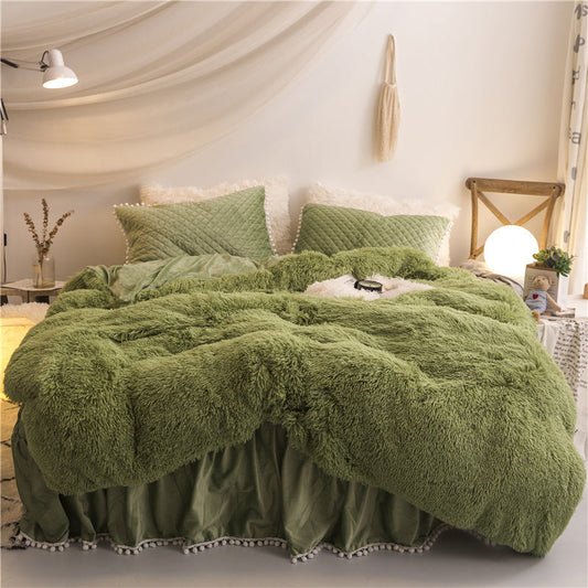 HKM-818771 Korean Mink Velvet Bedding Set - Multiple Sizes Available