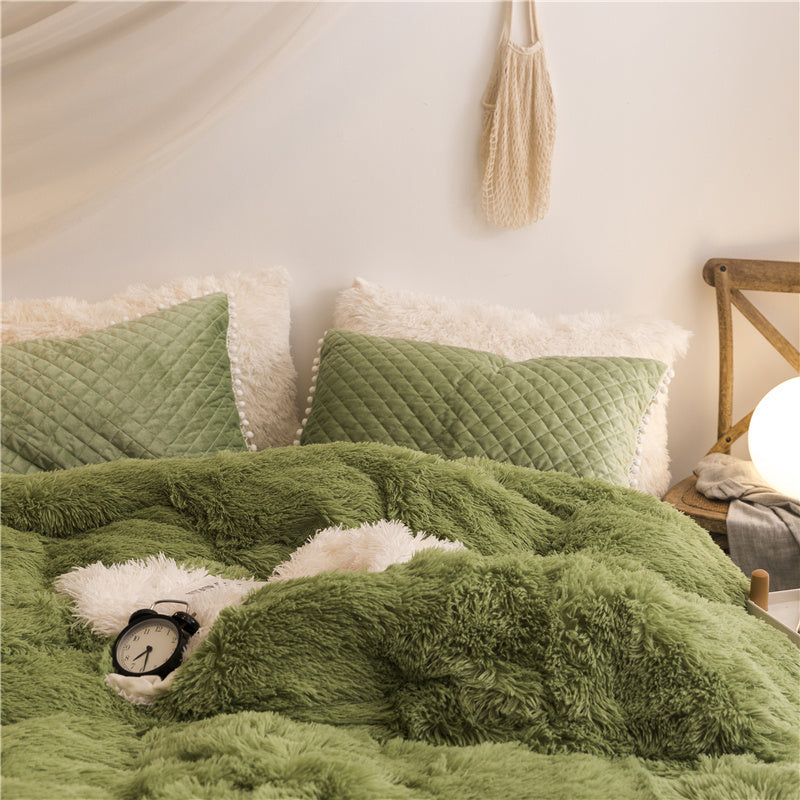 HKM-818771 Korean Mink Velvet Bedding Set - Multiple Sizes Available