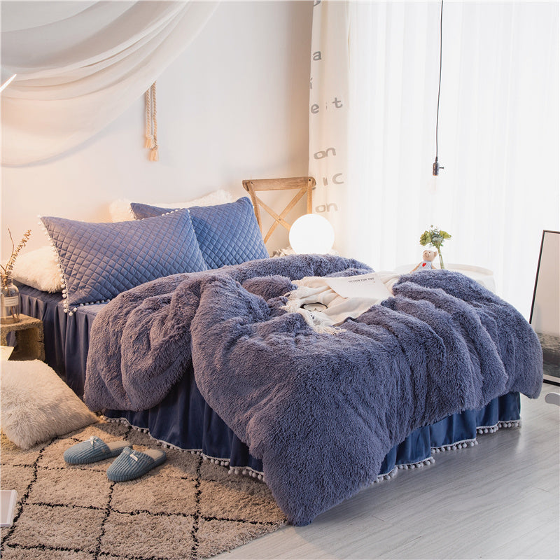HKM-818771 Korean Mink Velvet Bedding Set - Multiple Sizes Available