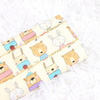 HKM-818835 Animal Print Cotton Fabric for DIY Crafts - Thin, 100% Cotton, Available in Beige, Pink, and Dark Blue, 45cm x 110cm