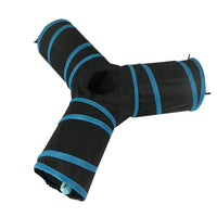HKM-818835 Y-Shaped Foldable Cat Tunnel with Fun Drill Hole - Soft Cloth Pet Nest for Cats
