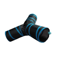 HKM-818835 Y-Shaped Foldable Cat Tunnel with Fun Drill Hole - Soft Cloth Pet Nest for Cats