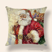HKM-818963 Christmas Character Printed Linen Pillowcase - 45x45cm