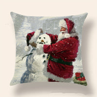 HKM-818963 Christmas Character Printed Linen Pillowcase - 45x45cm