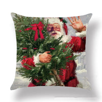 HKM-818963 Christmas Character Printed Linen Pillowcase - 45x45cm