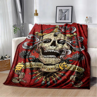 HKM-819155 Horror Skull Pattern Polyester Fiber Blanket for Travel and Home Use - Universal Design for All Seasons