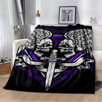HKM-819155 Horror Skull Pattern Polyester Fiber Blanket for Travel and Home Use - Universal Design for All Seasons