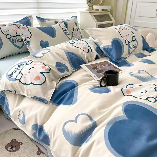HKM-819155 Skin-Friendly Cotton Floral Bed Set - Available in Multiple Sizes and Elegant Colors