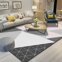HKM-819219 Modern Rectangle Non-Slip Bedside Blanket Carpet for Living Room and Bedroom