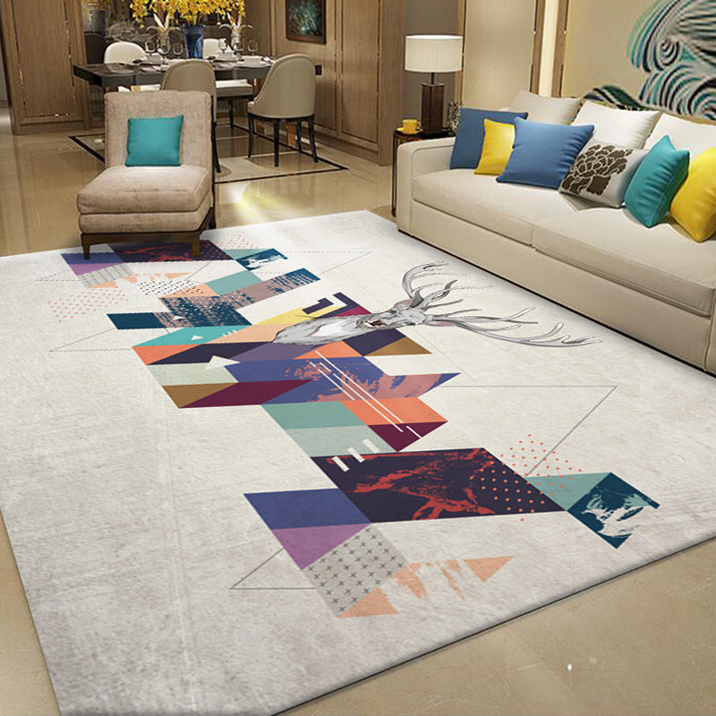 HKM-819219 Modern Rectangle Non-Slip Bedside Blanket Carpet for Living Room and Bedroom