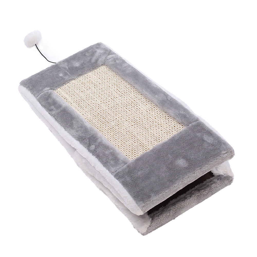 HKM-819283 Triangle Cat Claw Sisal Toy in Gray White and Light Brown Beige, Small and Large Sizes