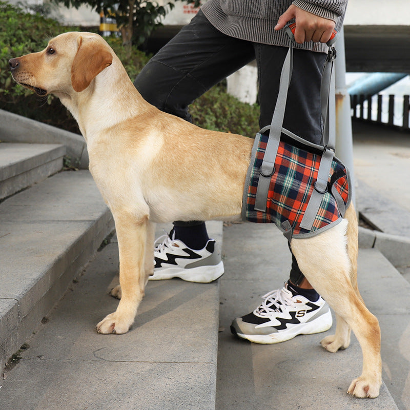 HKM-819347 Fashion Personality Pet Chest Strap for Dogs, Available in Blue and Red Lattice Designs, Optional Shoulder Strap