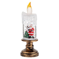 HKM-819603 Candle Light Scene Decoration with Snowman and Panda Design - Christmas Home Accent