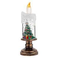 HKM-819603 Candle Light Scene Decoration with Snowman and Panda Design - Christmas Home Accent
