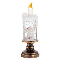 HKM-819603 Candle Light Scene Decoration with Snowman and Panda Design - Christmas Home Accent