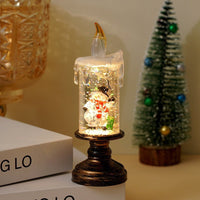 HKM-819603 Candle Light Scene Decoration with Snowman and Panda Design - Christmas Home Accent